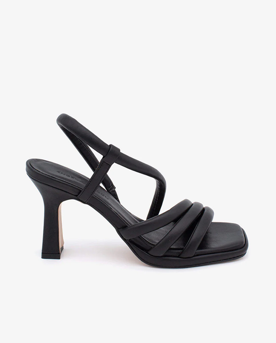 LAURE - Sandalias de tiras con tacón y mini plataforma de piel
