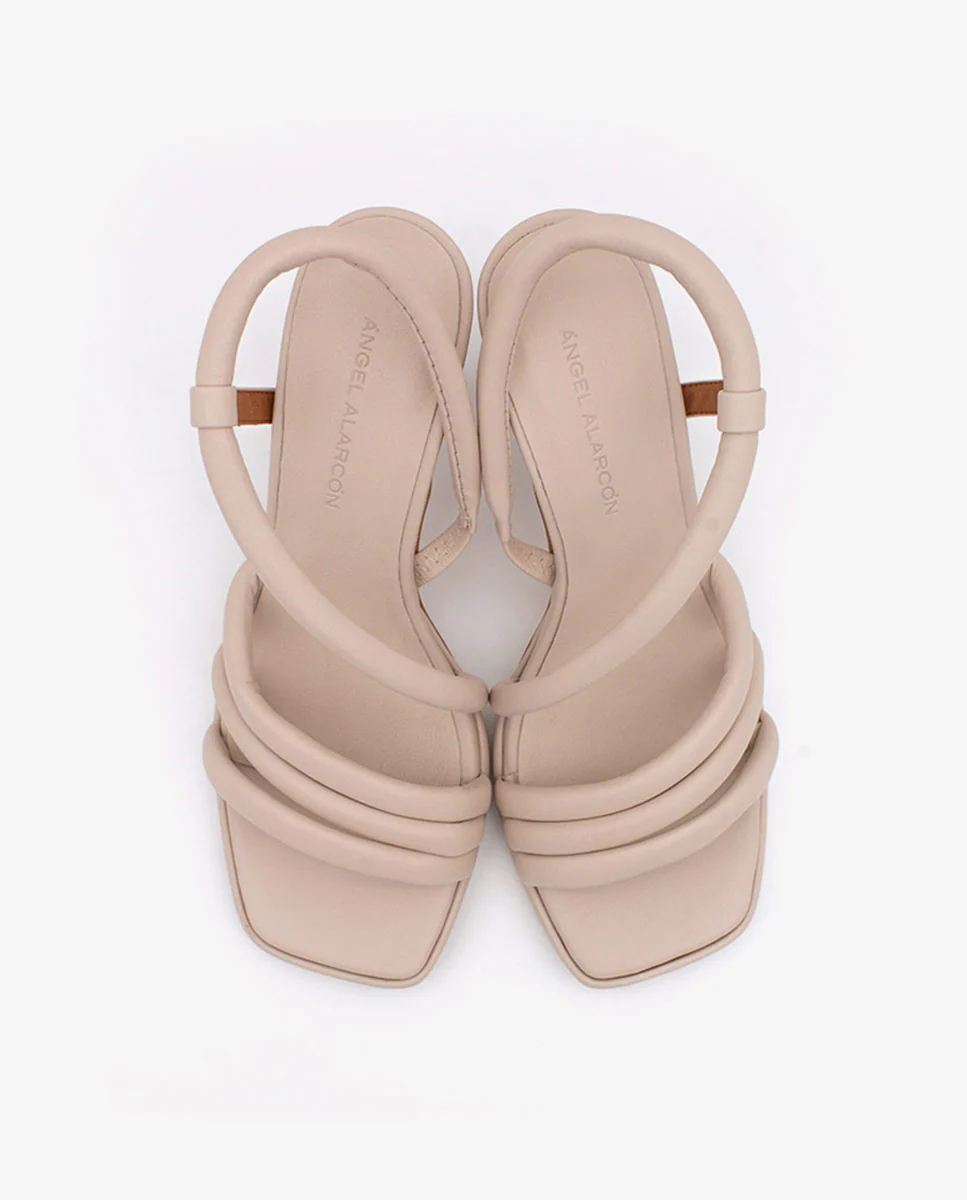 LAURE - Sandalias de tiras con tacón y mini plataforma de piel - Image 10