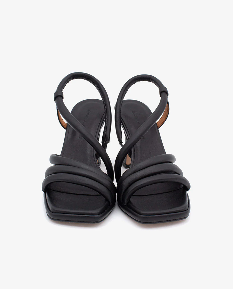 LAURE - Sandalias de tiras con tacón y mini plataforma de piel - Image 5