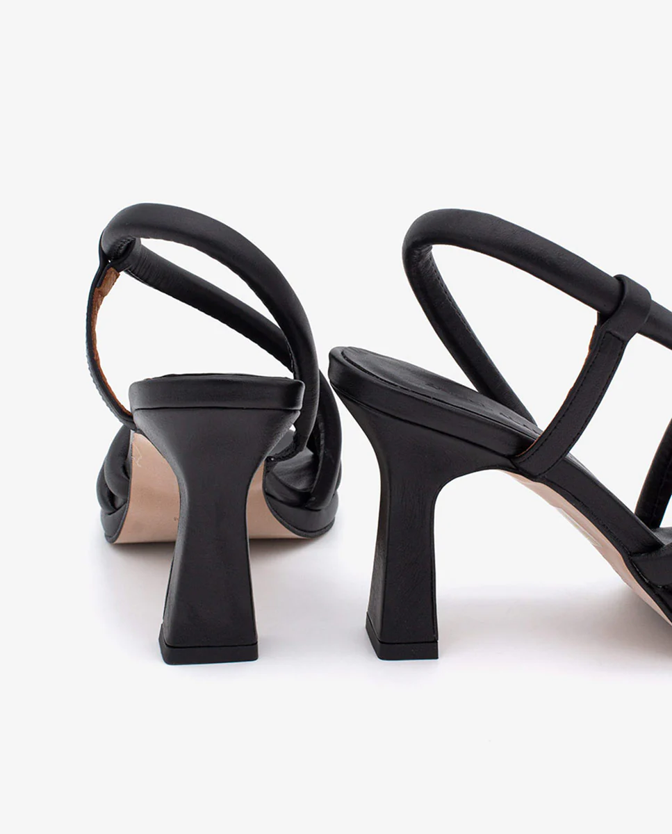 LAURE - Sandalias de tiras con tacón y mini plataforma de piel - Image 6