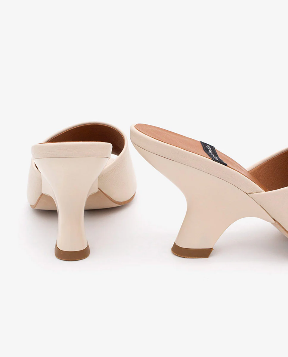 LILY - Mules con tacón de diseño de piel - Image 5