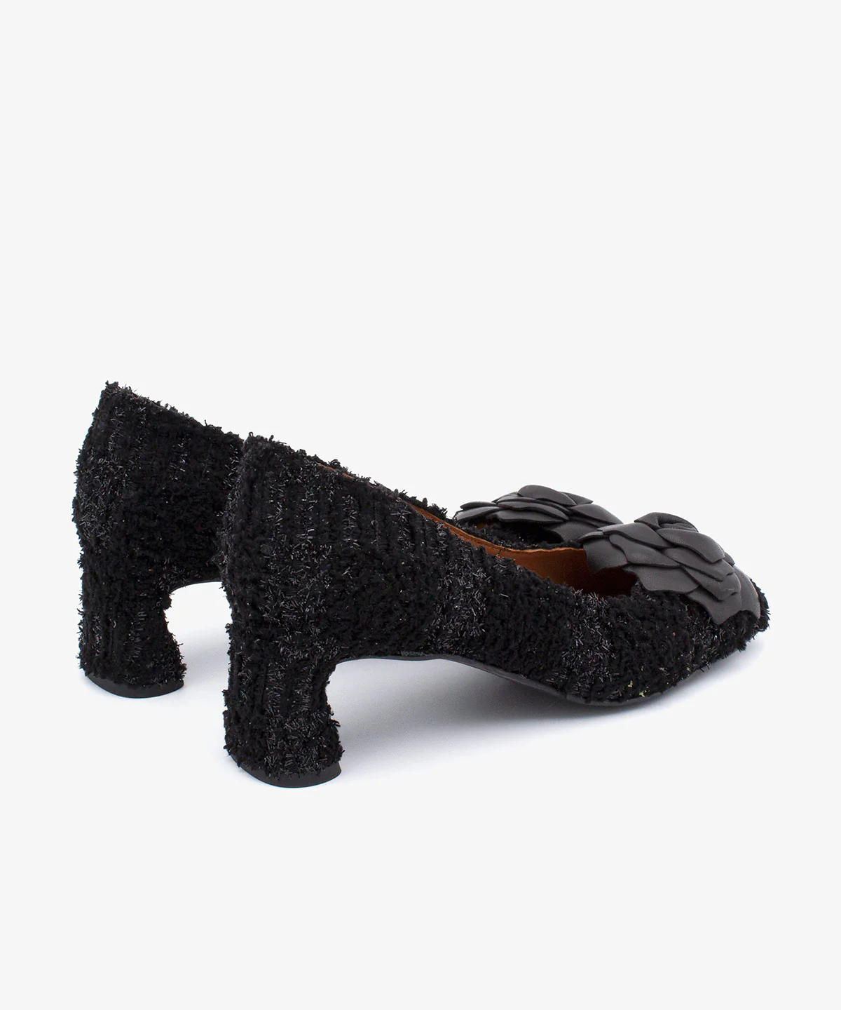LORIETEX – Merceditas de textil fantasía con tacón ancho y adorno de flor de piel - Image 3