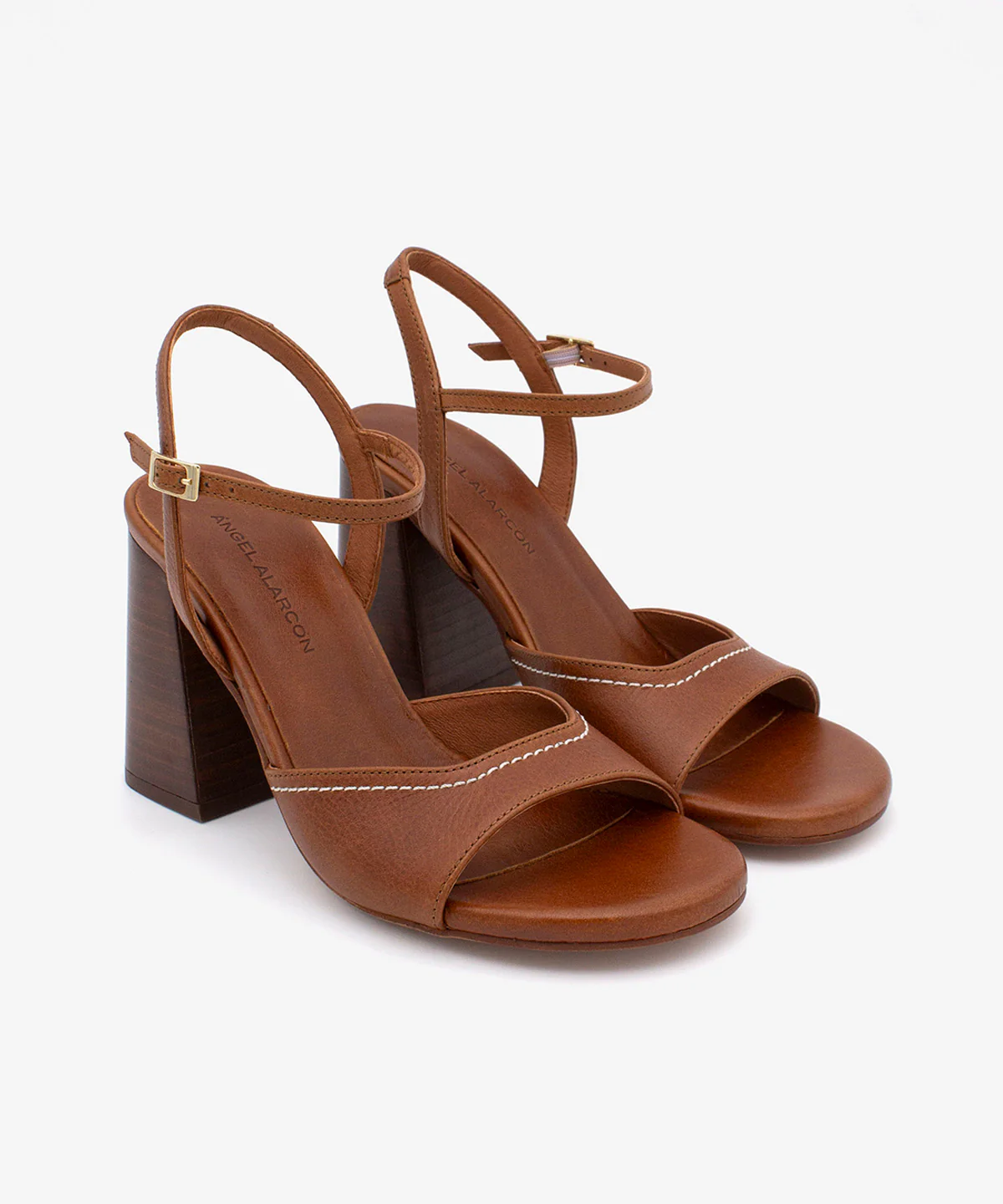 LUISA – Sandalia con tacón alto de piel natural sujeto al tobillo - Image 8