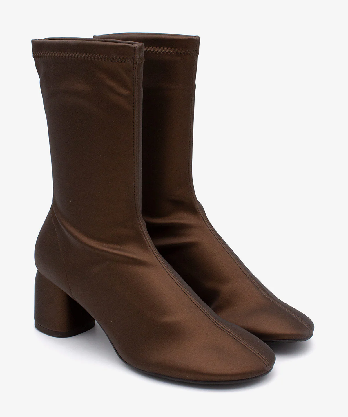 MADEL – Bota de mujer tipo calcetín de caña baja en elástico brillante - Image 2