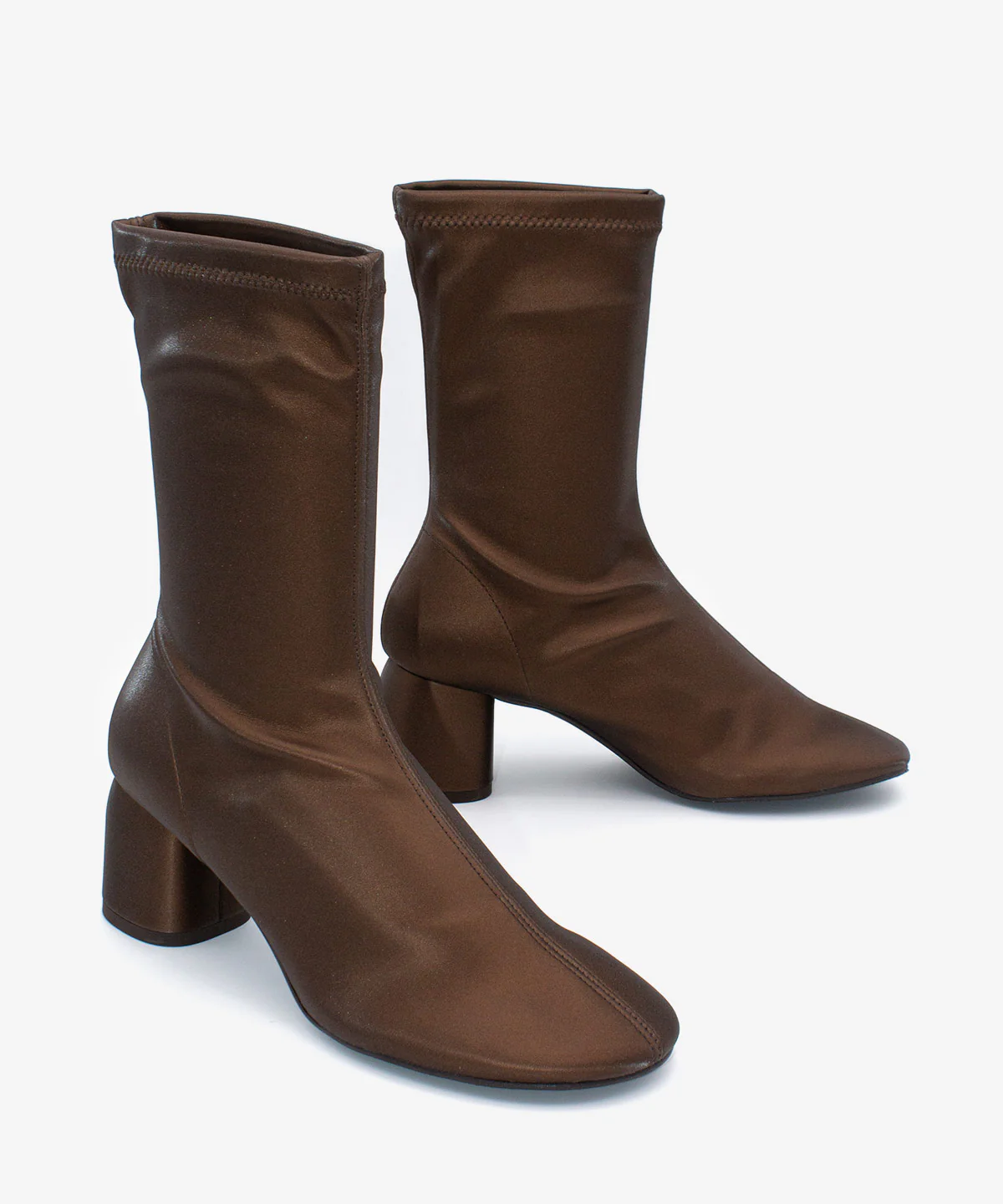 MADEL – Bota de mujer tipo calcetín de caña baja en elástico brillante - Image 6