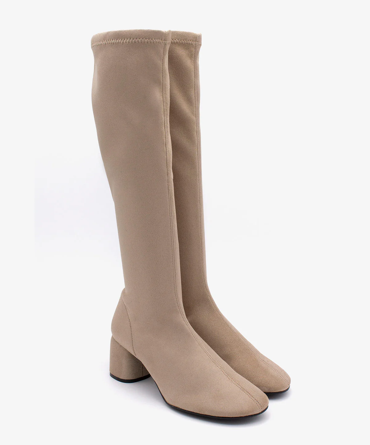 MADELINE – Bota de mujer tipo calcetín de caña alta con tacón en elástico anteado - Image 2