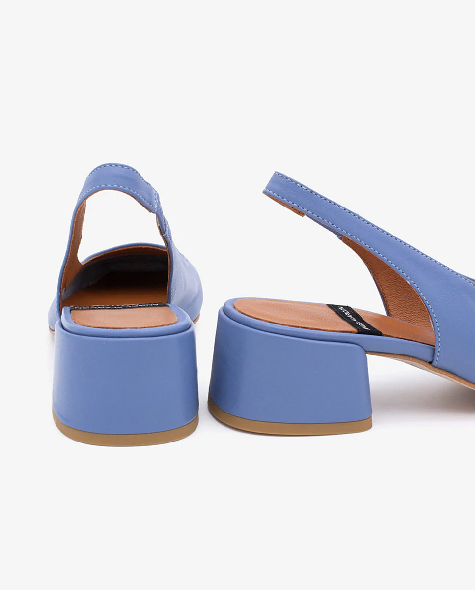 MANON - Zapatos de salón destalonados con tacón ancho de piel suave - Image 10