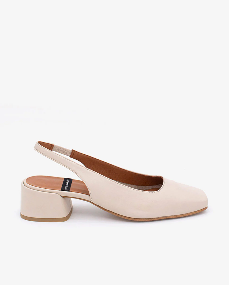 MANON - Zapatos de salón destalonados con tacón ancho de piel suave - Image 12