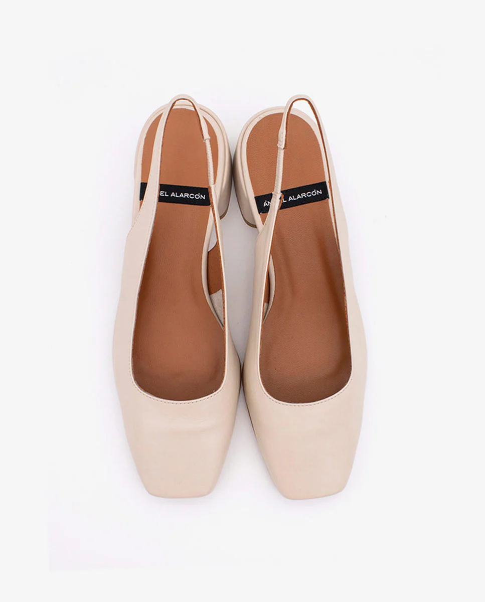 MANON - Zapatos de salón destalonados con tacón ancho de piel suave - Image 15