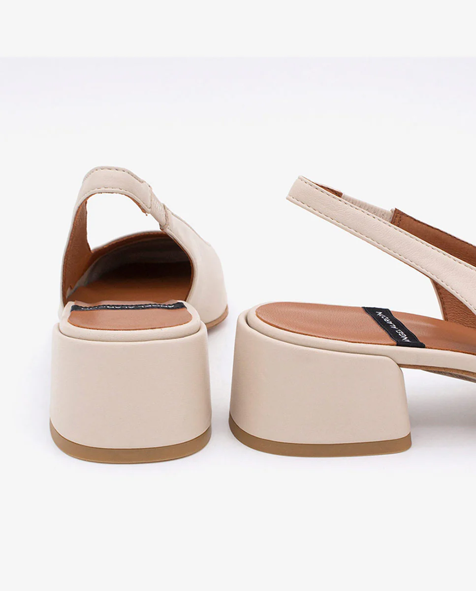 MANON - Zapatos de salón destalonados con tacón ancho de piel suave - Image 16