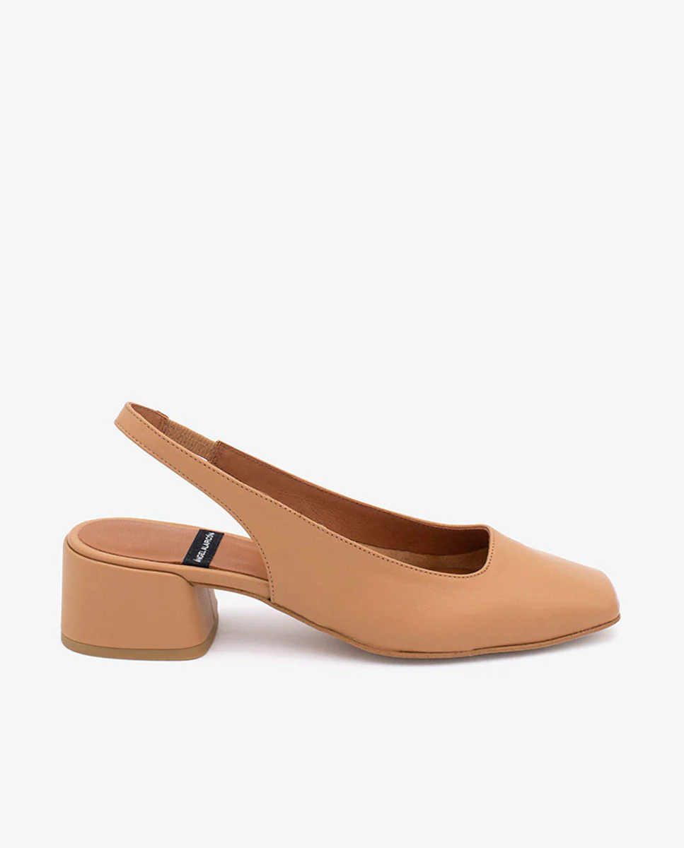 MANON - Zapatos de salón destalonados con tacón ancho de piel suave - Image 17