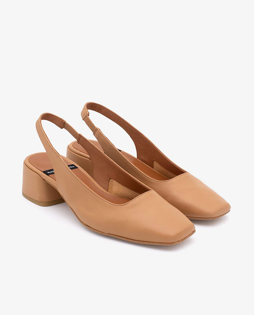 MANON - Zapatos de salón destalonados con tacón ancho de piel suave - Image 18