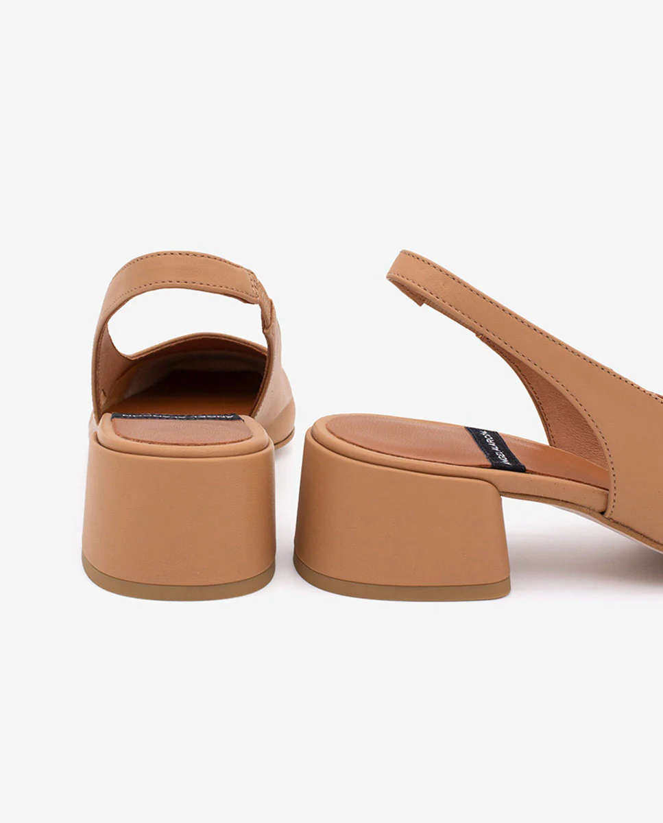MANON - Zapatos de salón destalonados con tacón ancho de piel suave - Image 21