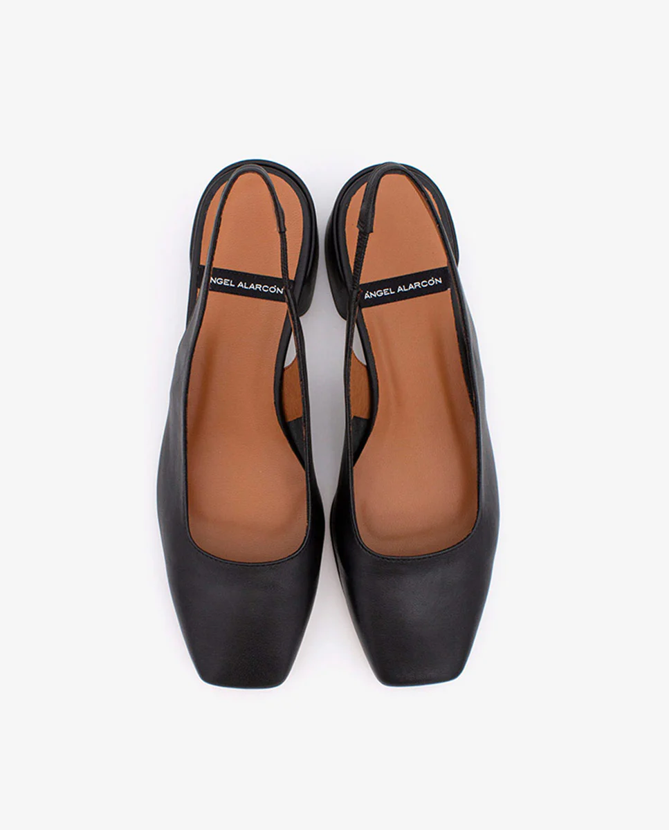 MANON - Zapatos de salón destalonados con tacón ancho de piel suave - Image 5