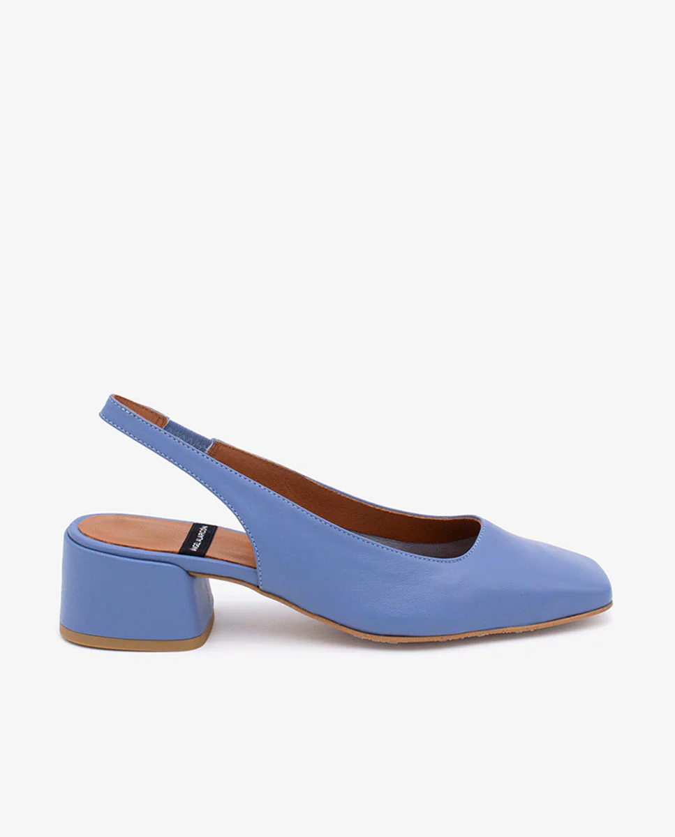 MANON - Zapatos de salón destalonados con tacón ancho de piel suave - Image 6