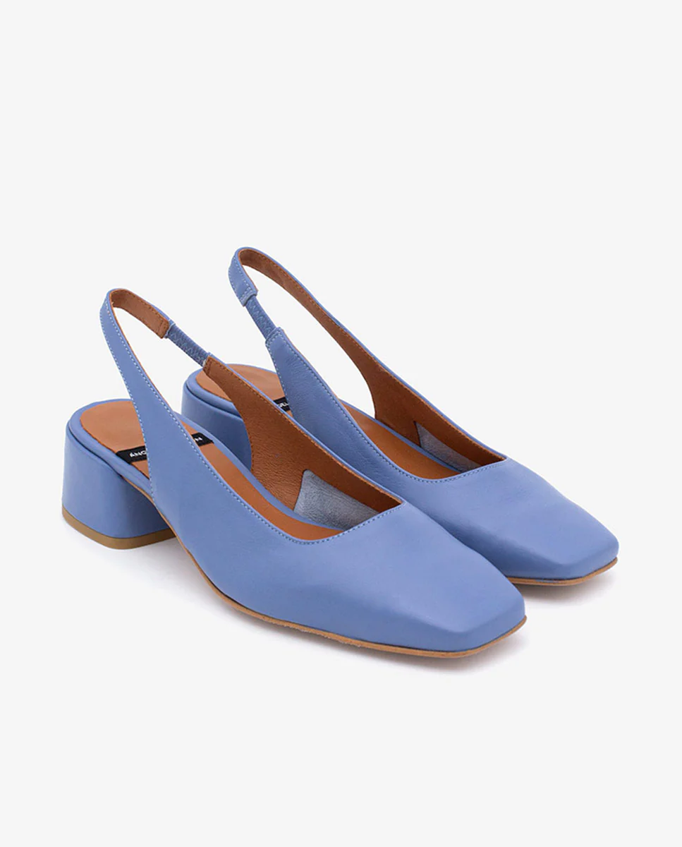 MANON - Zapatos de salón destalonados con tacón ancho de piel suave - Image 7