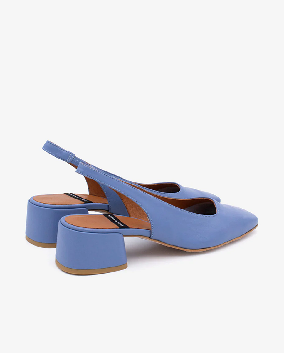 MANON - Zapatos de salón destalonados con tacón ancho de piel suave - Image 8
