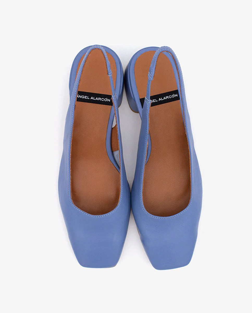 MANON - Zapatos de salón destalonados con tacón ancho de piel suave - Image 9