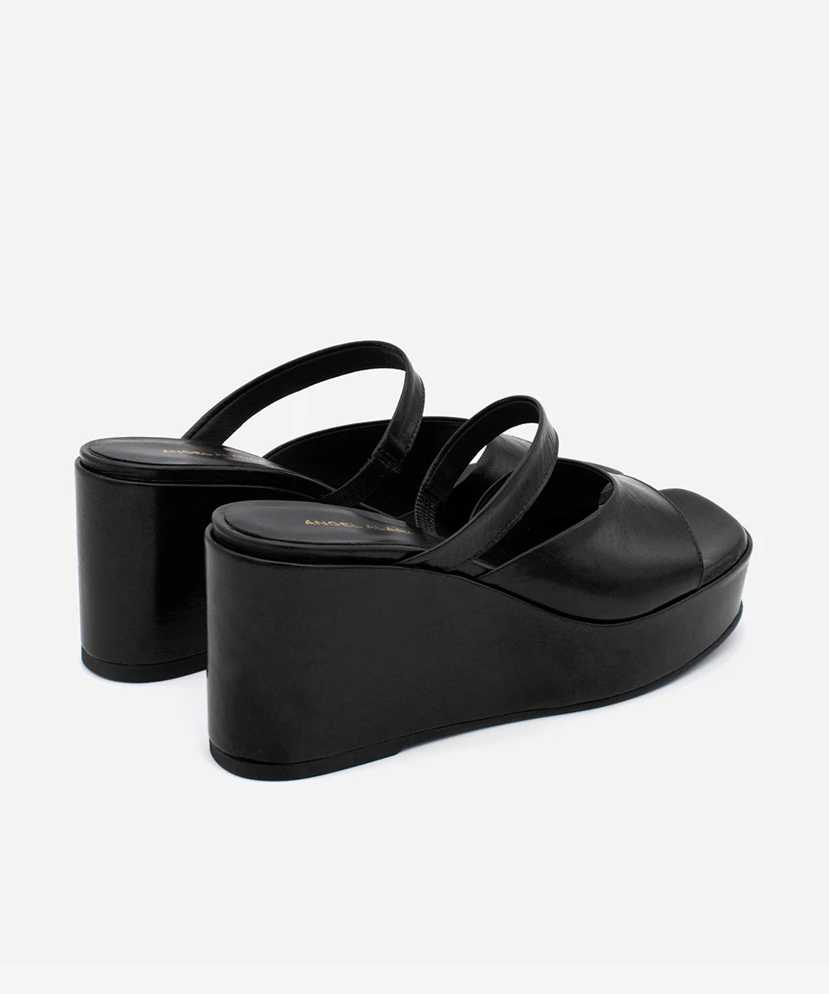 NICOLETTA – Mule de plataforma de cuña con pala doble de piel texturizada - Image 3