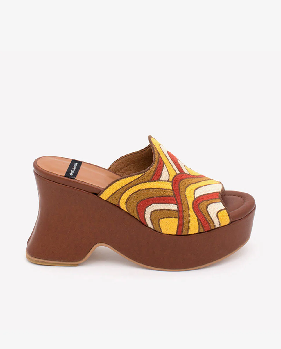OLDANA – Mule de cuña con pala multicolor