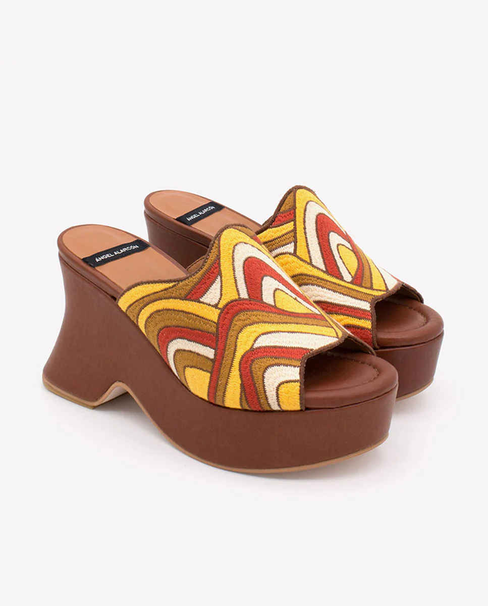 OLDANA – Mule de cuña con pala multicolor - Image 2