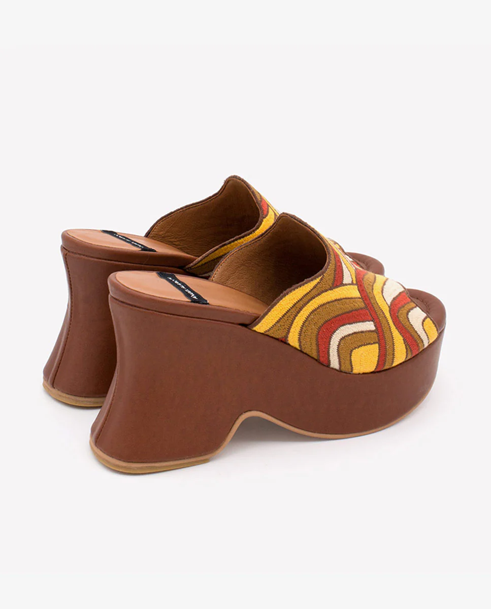 OLDANA – Mule de cuña con pala multicolor - Image 3