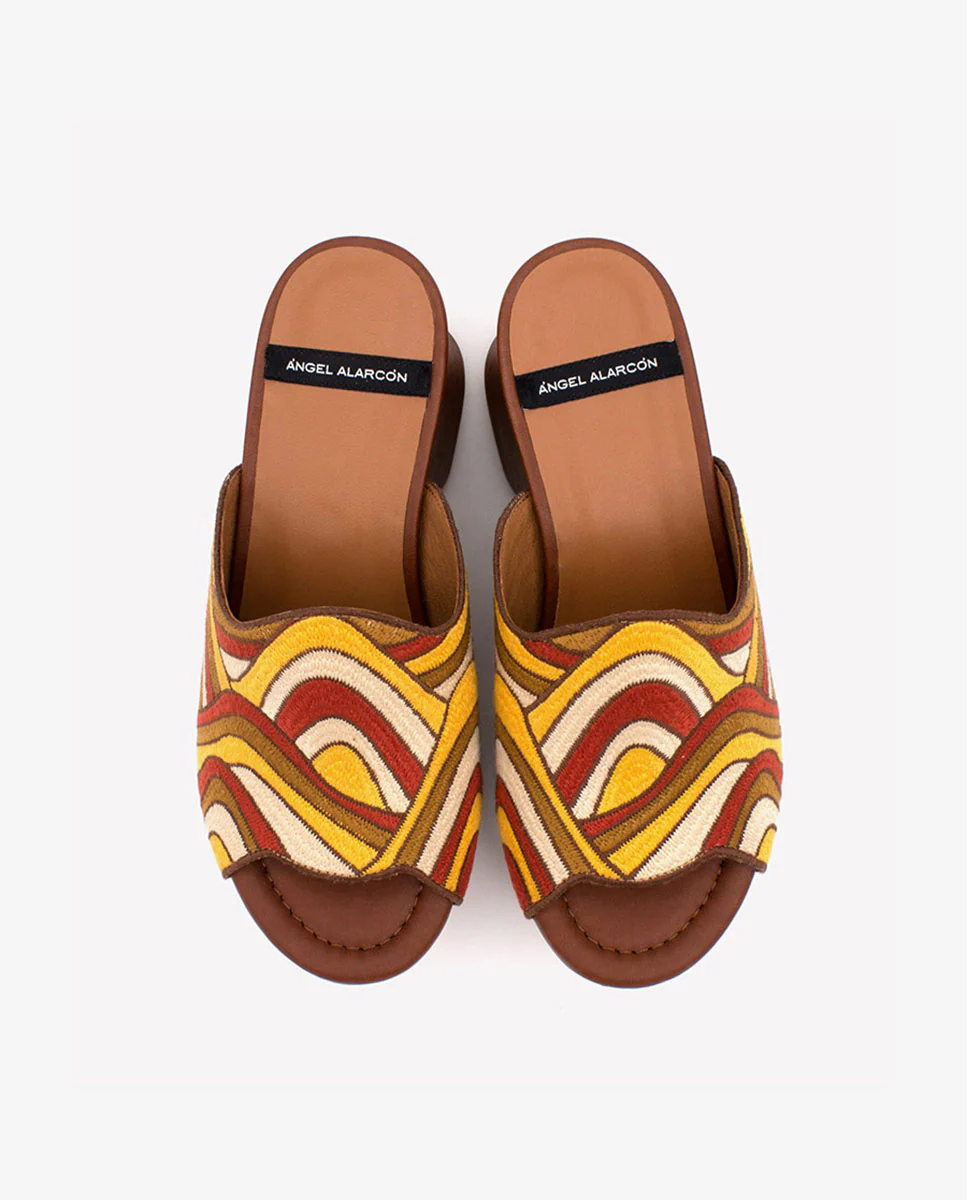 OLDANA – Mule de cuña con pala multicolor - Image 4