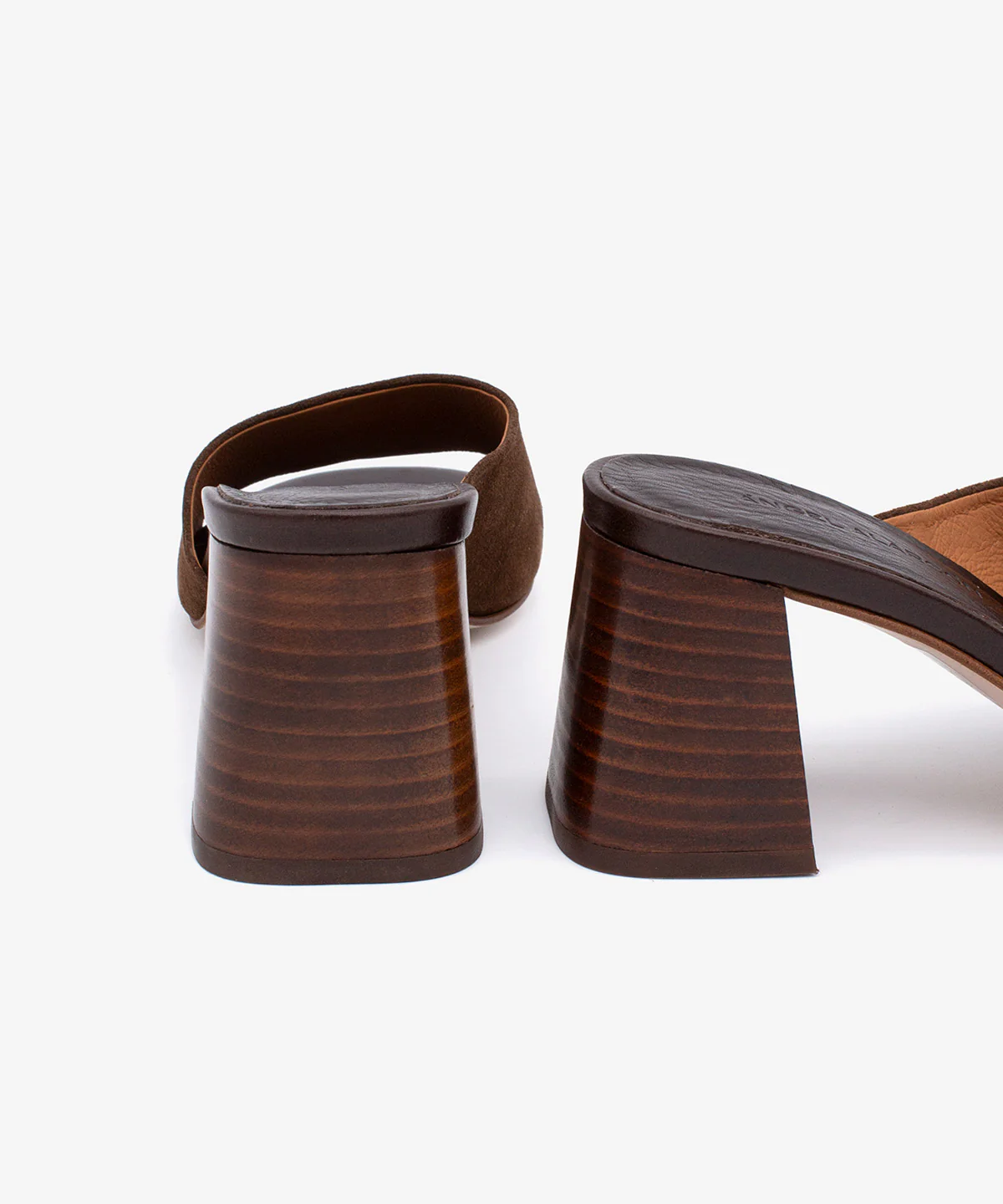 PATRIZIA – Mule con tacón alto ancho efecto madera de serraje - Image 12