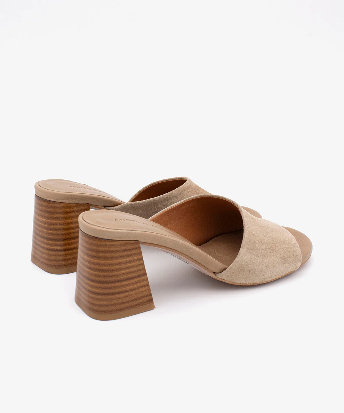 PATRIZIA – Mule con tacón alto ancho efecto madera de serraje - Image 3