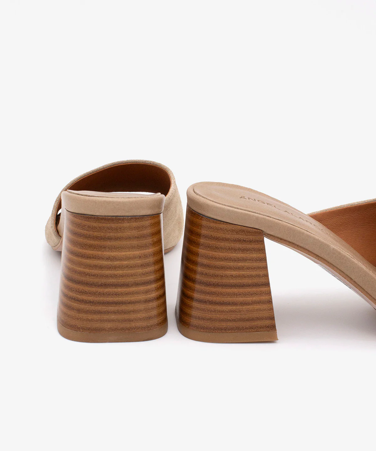 PATRIZIA – Mule con tacón alto ancho efecto madera de serraje - Image 6