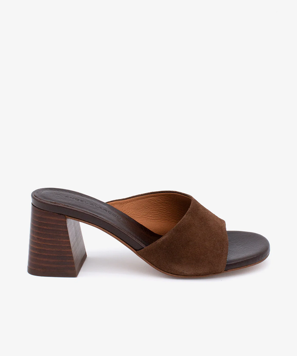 PATRIZIA – Mule con tacón alto ancho efecto madera de serraje - Image 7