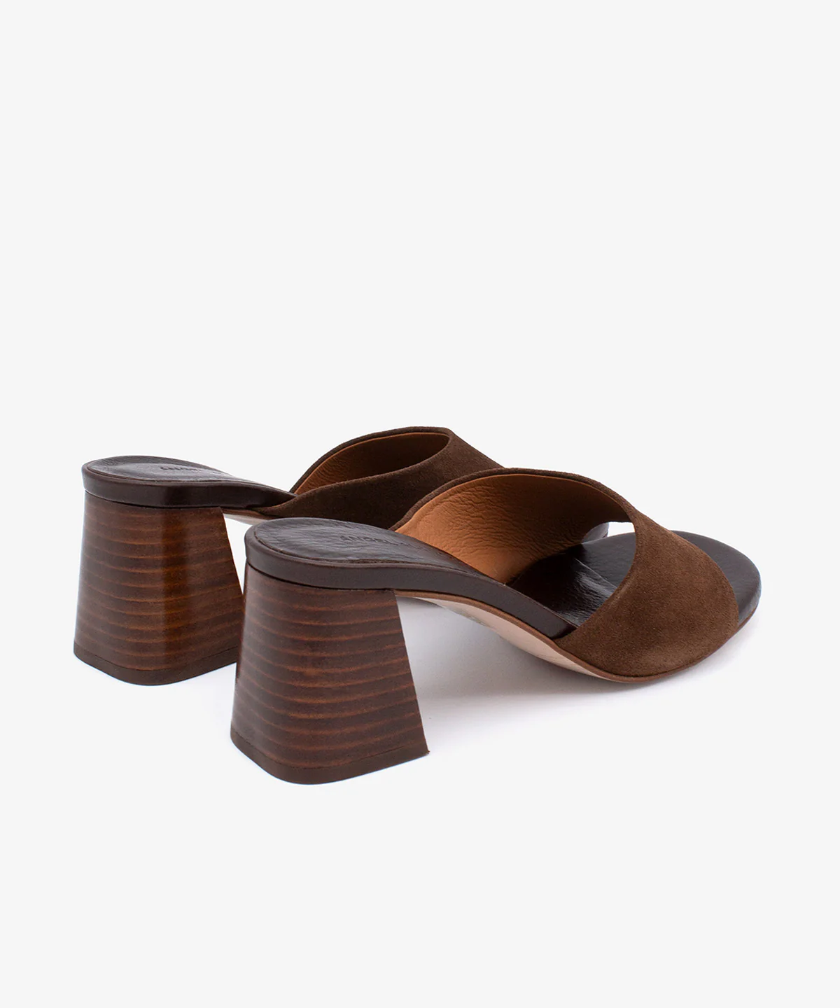 PATRIZIA – Mule con tacón alto ancho efecto madera de serraje - Image 9