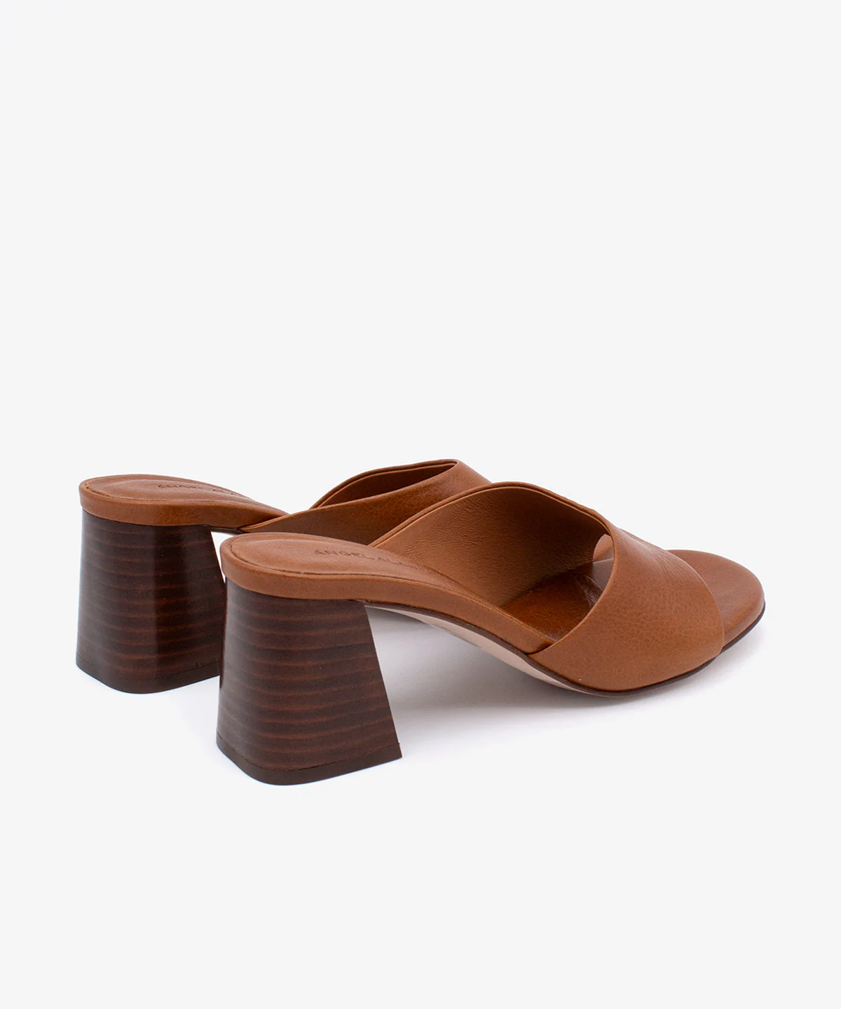 PATRIZIA – Mule de piel natura con tacón alto ancho efecto madera - Image 13