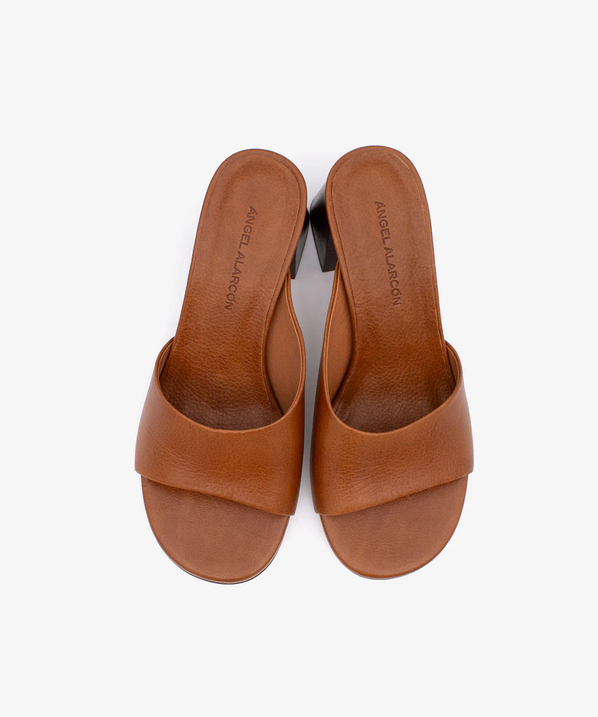 PATRIZIA – Mule de piel natura con tacón alto ancho efecto madera - Image 14