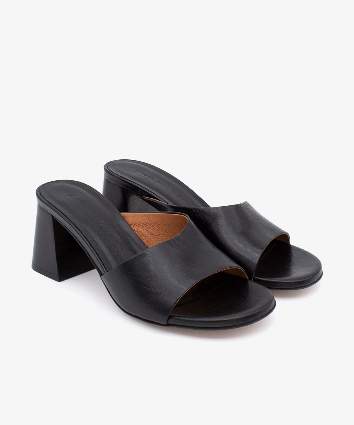 PATRIZIA – Mule de piel natura con tacón alto ancho efecto madera - Image 18