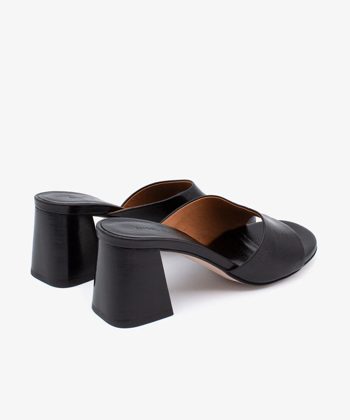 PATRIZIA – Mule de piel natura con tacón alto ancho efecto madera - Image 19