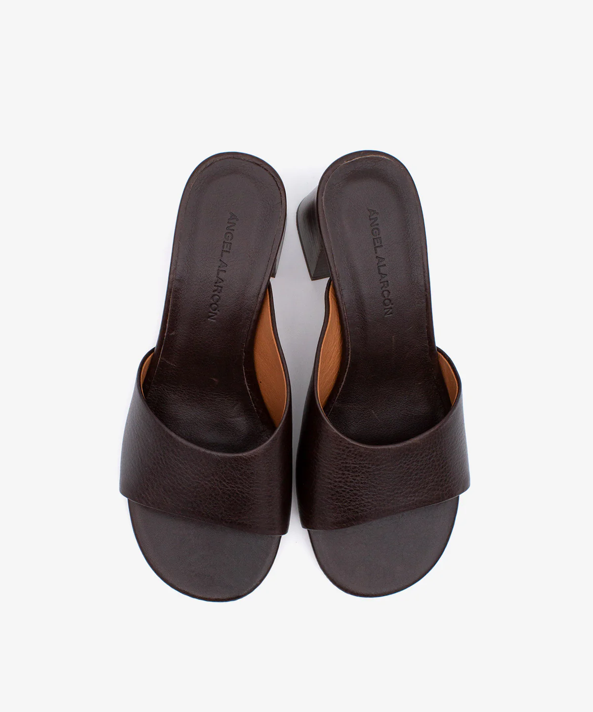 PATRIZIA – Mule de piel natura con tacón alto ancho efecto madera - Image 9
