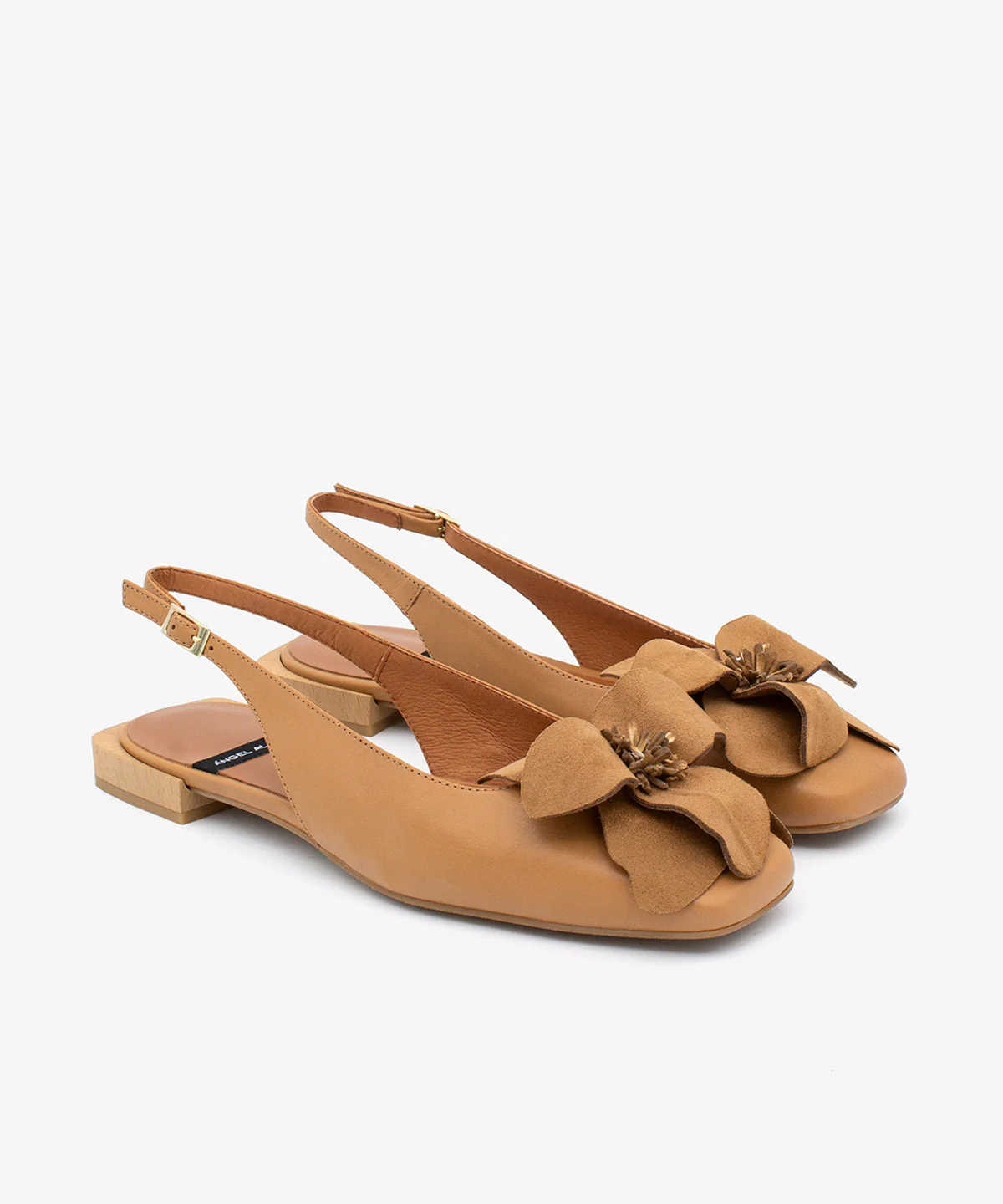 ROSINA – Bailarina destalonada plana con flor de piel de grano suave - Image 10