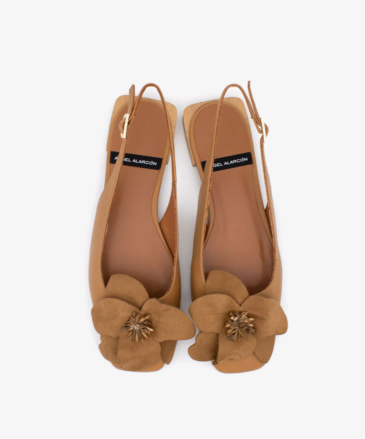 ROSINA – Bailarina destalonada plana con flor de piel de grano suave - Image 12