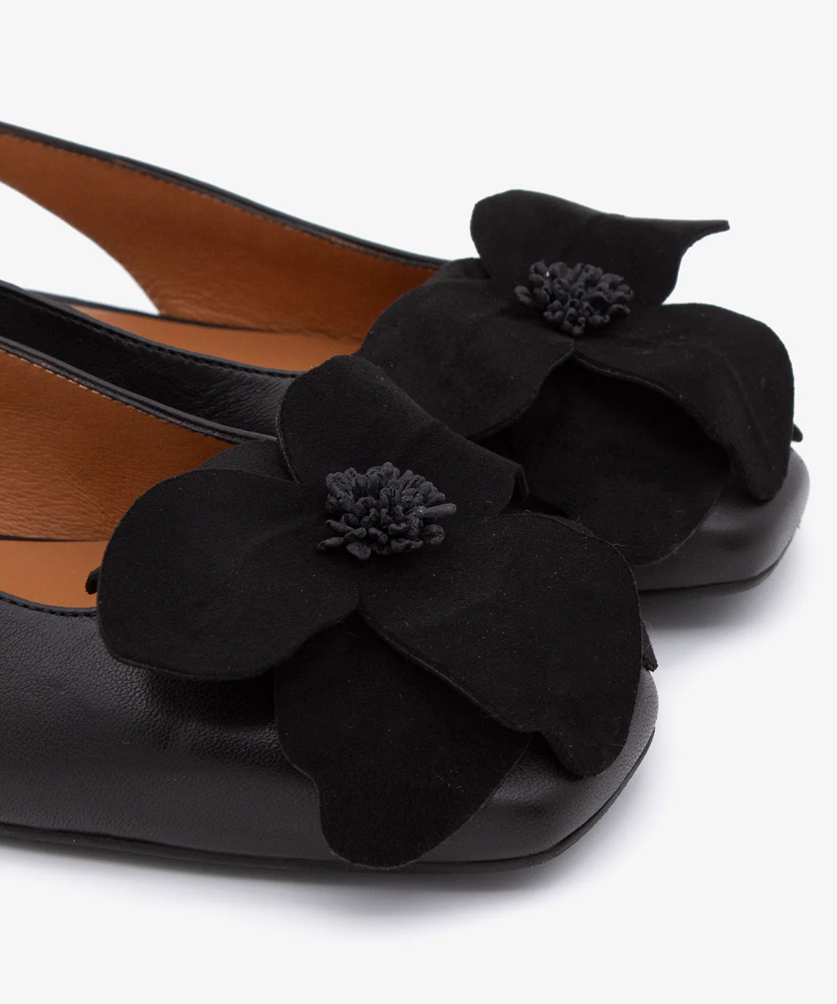 ROSINA – Bailarina destalonada plana con flor de piel de grano suave - Image 19