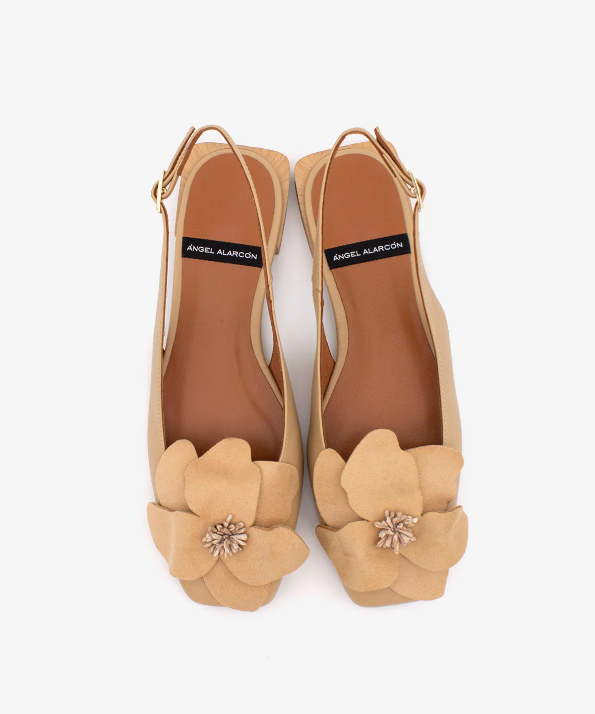 ROSINA – Bailarina destalonada plana con flor de piel de grano suave - Image 6