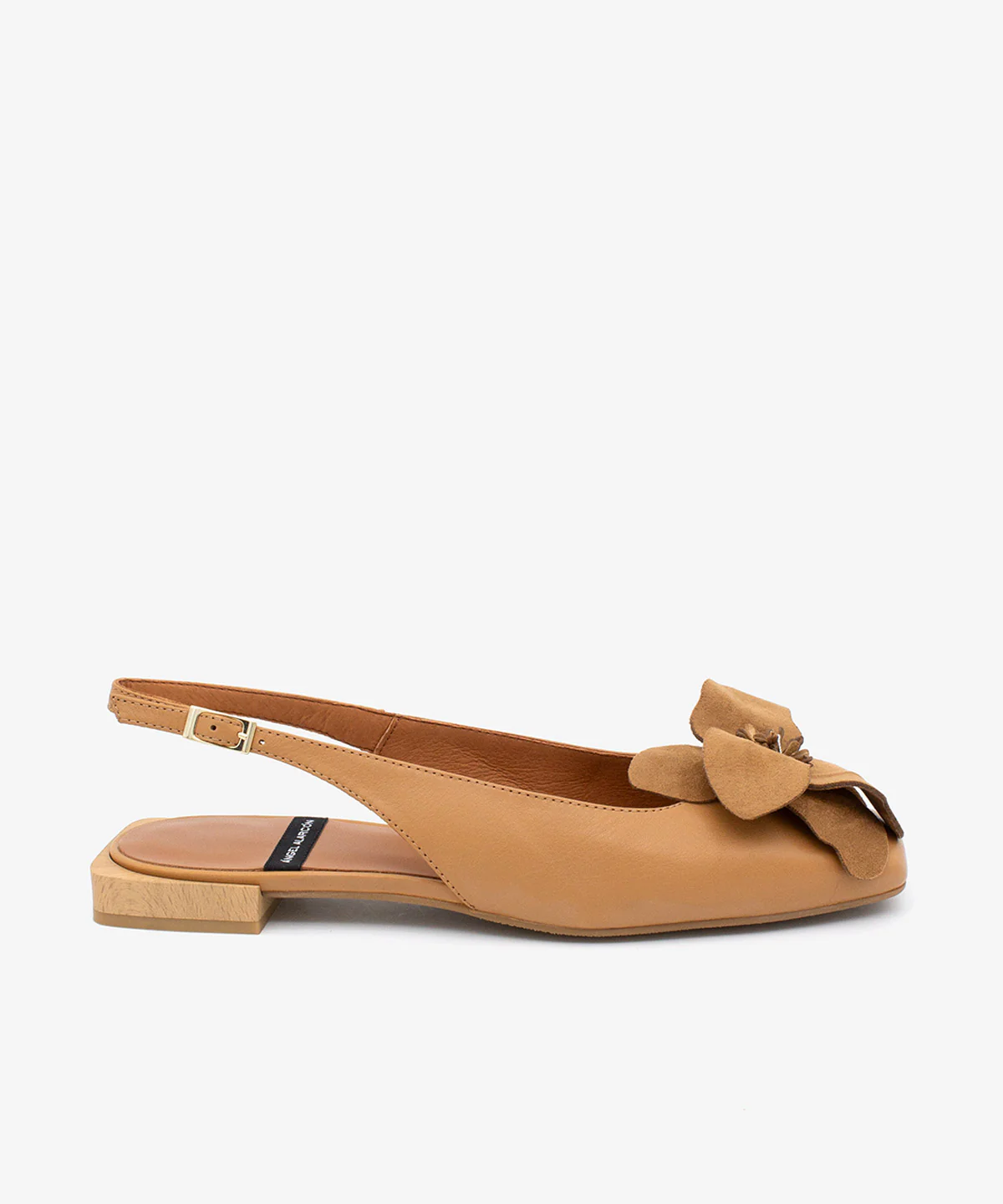 ROSINA – Bailarina destalonada plana con flor de piel de grano suave - Image 8