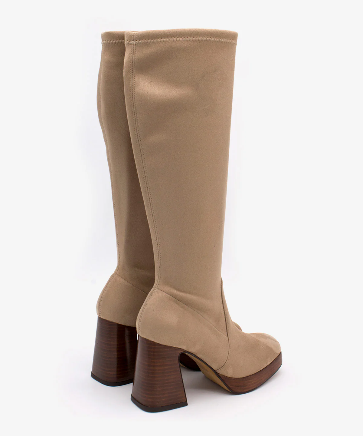 SIELTA – Bota elástica anteada con tacón ancho y plataforma - Image 3