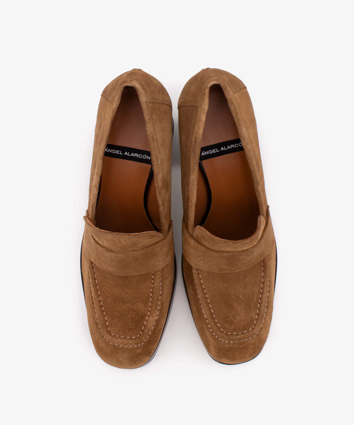 SISAI – Mocasín de mujer de serraje con tacón alto y plataforma de efecto madera - Image 4