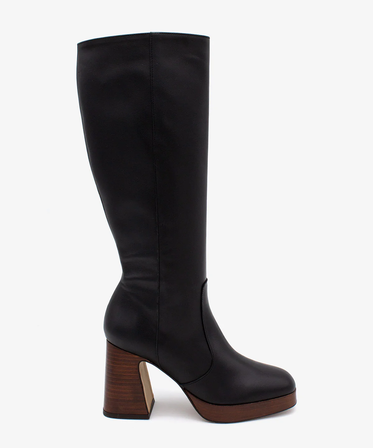 SITA – Bota de piel con tacón ancho y plataforma