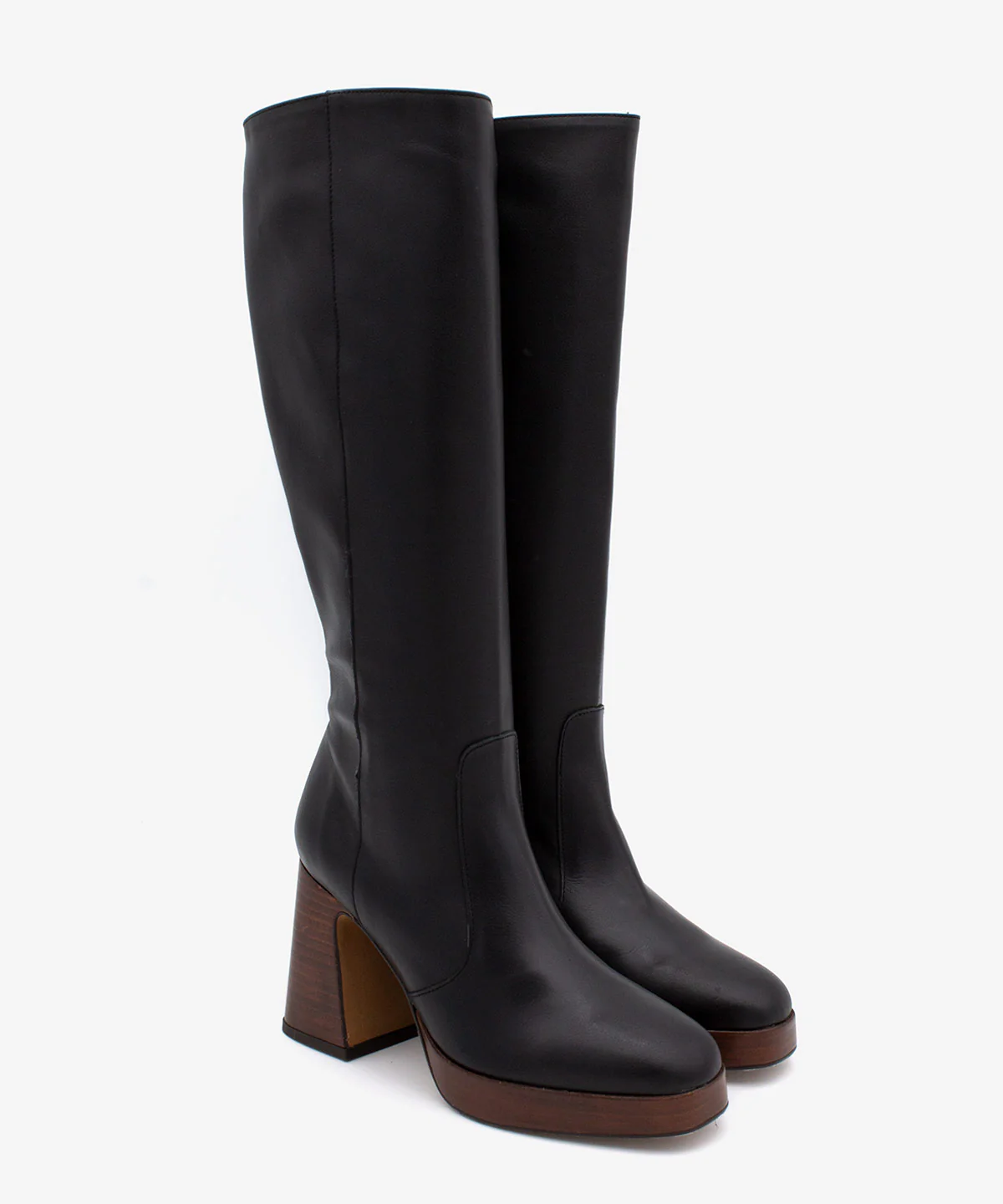 SITA – Bota de piel con tacón ancho y plataforma - Image 2