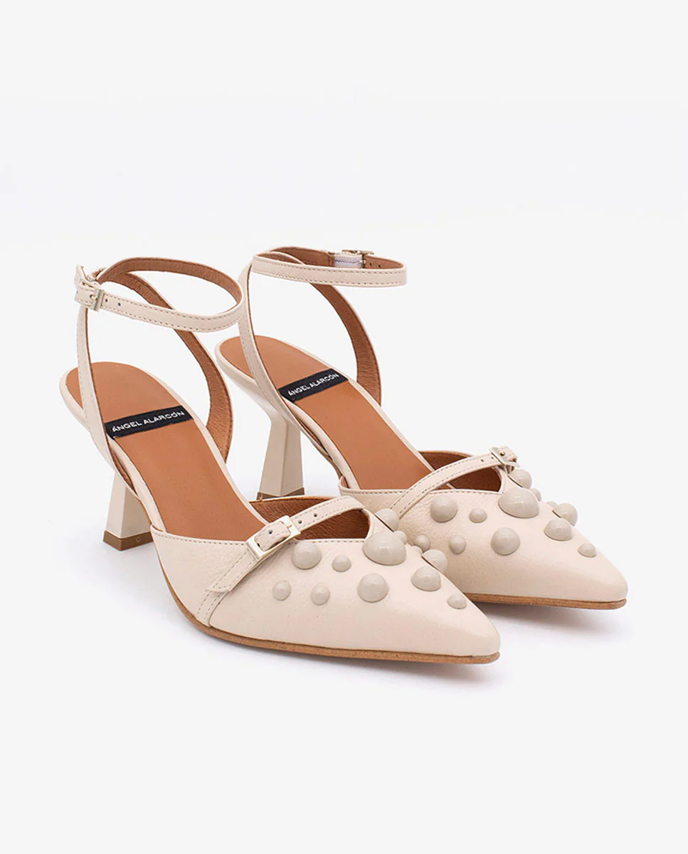 THERESE - Zapatos de salón atado al tobillo con adornos de piel - Image 3