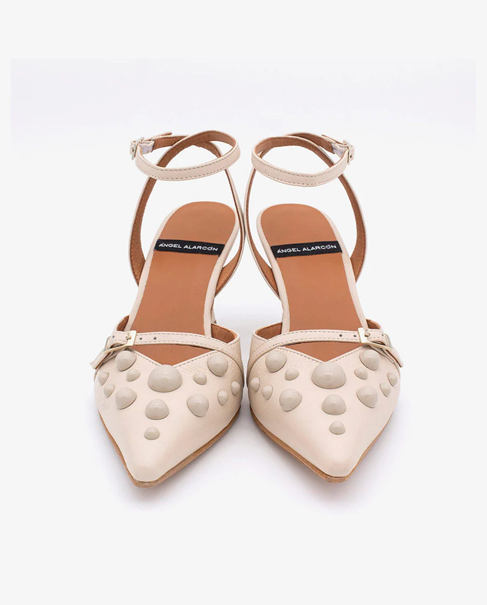 THERESE - Zapatos de salón atado al tobillo con adornos de piel - Image 6