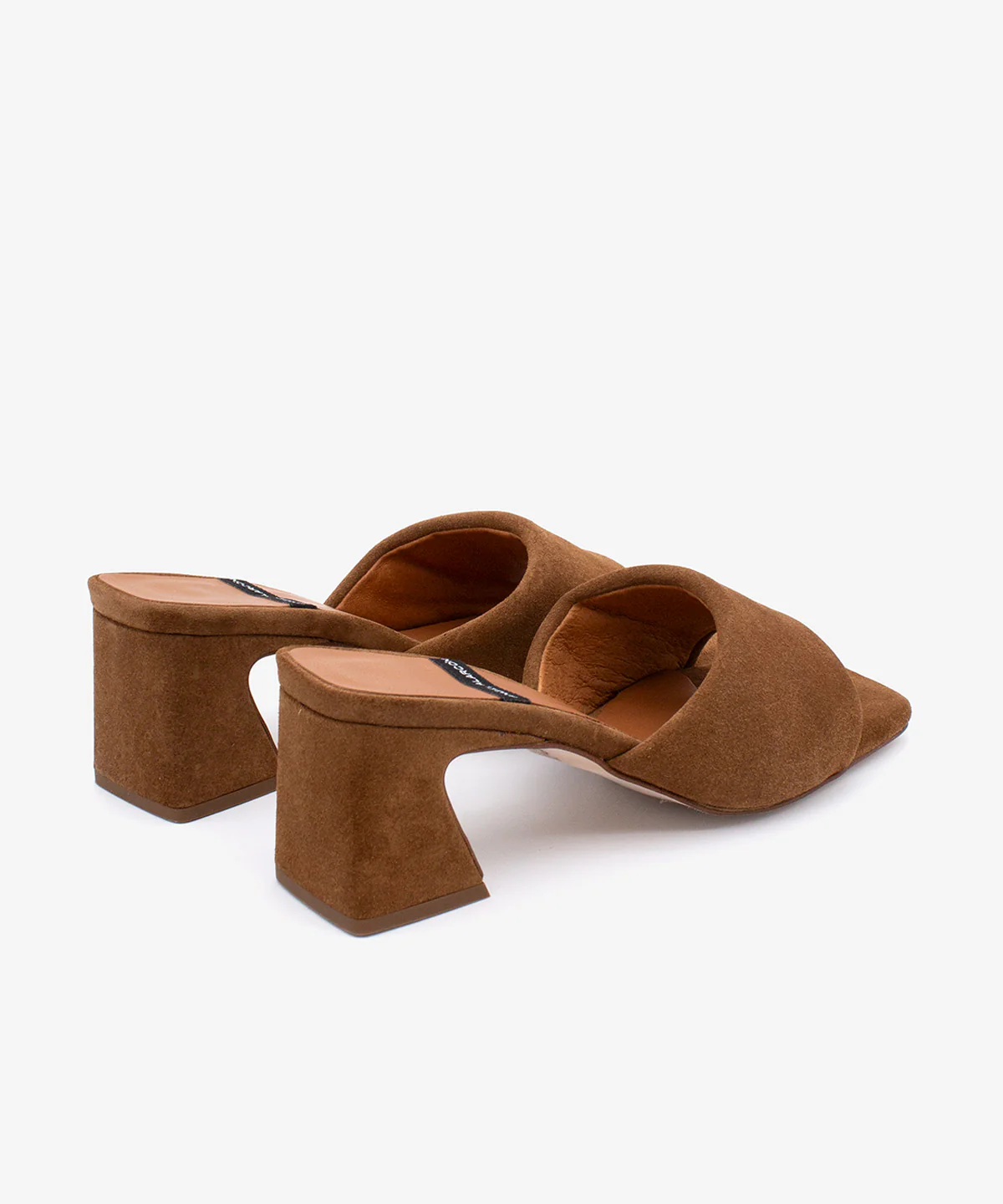 STREEP - Mule con tacón de diseño ancho de serraje - Image 3