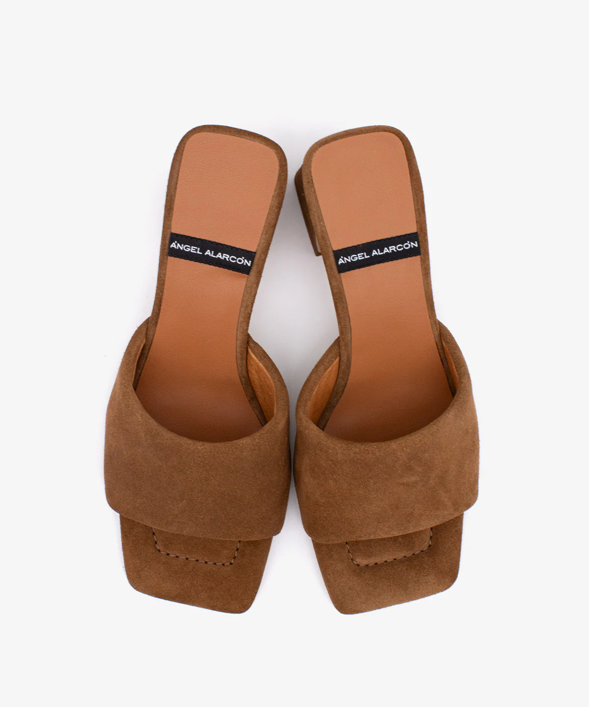 STREEP - Mule con tacón de diseño ancho de serraje - Image 4